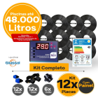 Kit aquecimento Solar piscinas até 48.000 Litros com CDT (12 PLACAS)