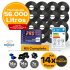Kit Aquecimento Solar para Piscinas até 56.000 Litros (14 PLACAS) Com CDT