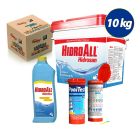 Kit Cloro granulado hidrosan Plus 10kg + Clarificante Hidrofloc + fita teste