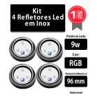 Led para piscina 9w RGB Inox 96mm