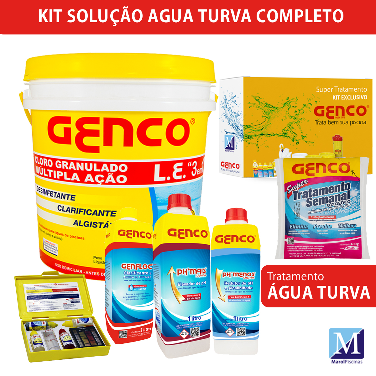 kit GENCO AGUA TURVA COMPLETO Marol Piscinas